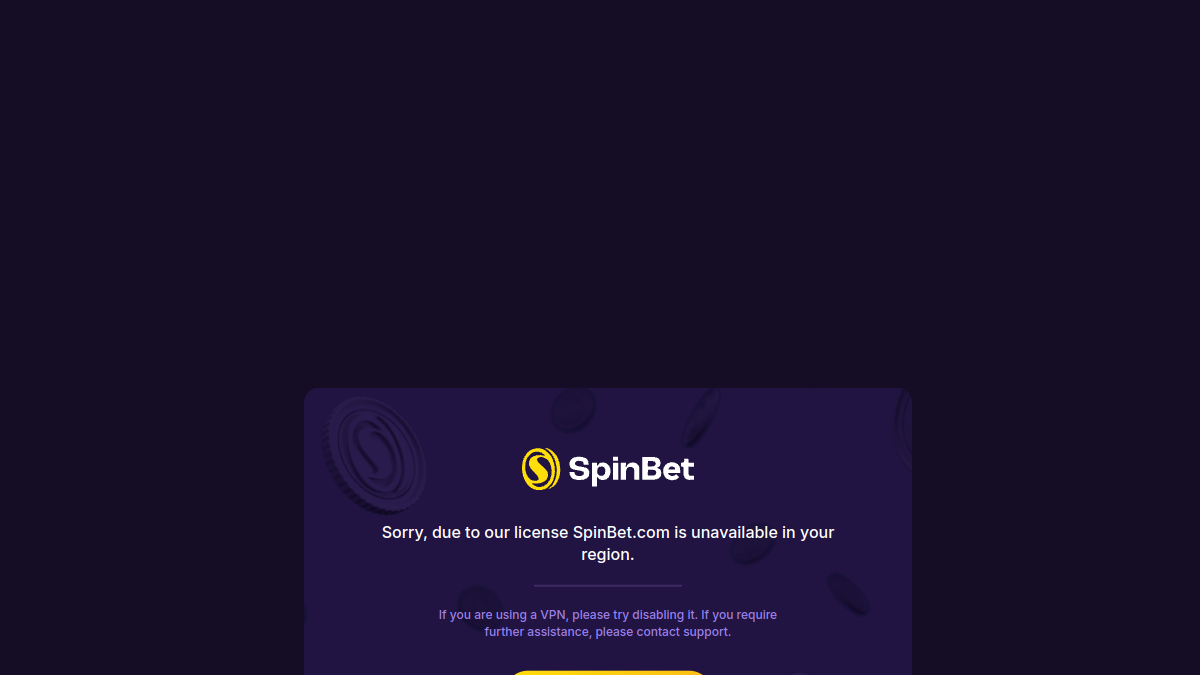 Spinbet Casino bonus hero image